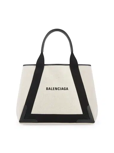 Balenciaga Women's Navy Medium Cabas - Natural Black | Thumbnail 1 Balenciaga Women's Navy Medium Cabas - Natural Black | Thumbnail 1