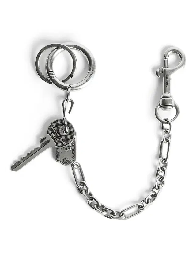 Balenciaga Men's Neverlost Keychain - Antique Silver