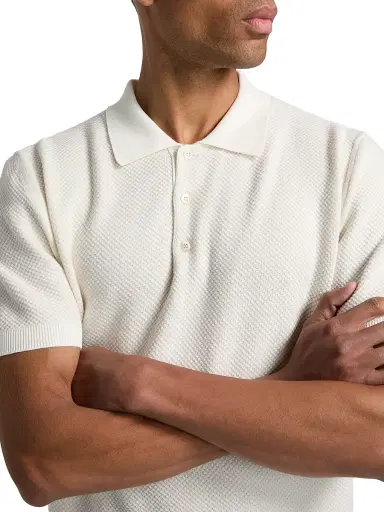 Canali Men's Piqué-Stitch Cotton Polo Shirt - White - Size 40 | Thumbnail 6 Canali Men's Piqué-Stitch Cotton Polo Shirt - White - Size 40 | Thumbnail 6