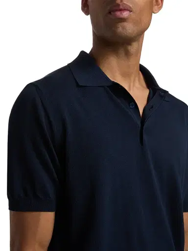 Canali Men's Knit Cotton Polo Shirt - Navy - Size 40 | Thumbnail 6