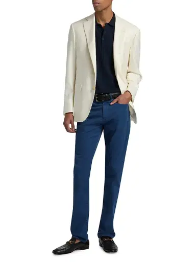 Canali Men's Kei Silk-Cashmere Sport Coat - White | Thumbnail 2 Canali Men's Kei Silk-Cashmere Sport Coat - White | Thumbnail 2