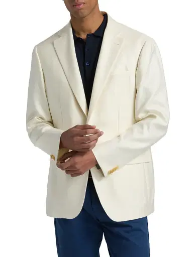 Canali Men's Kei Silk-Cashmere Sport Coat - White | Thumbnail 3 Canali Men's Kei Silk-Cashmere Sport Coat - White | Thumbnail 3