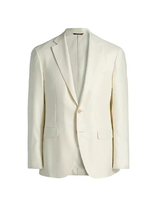 Canali Men's Kei Silk-Cashmere Sport Coat - White