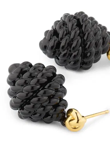 Toteme Women's Rope 24K-Gold-Plated Drop Earrings - Black Gold | Thumbnail 3 Toteme Women's Rope 24K-Gold-Plated Drop Earrings - Black Gold | Thumbnail 3