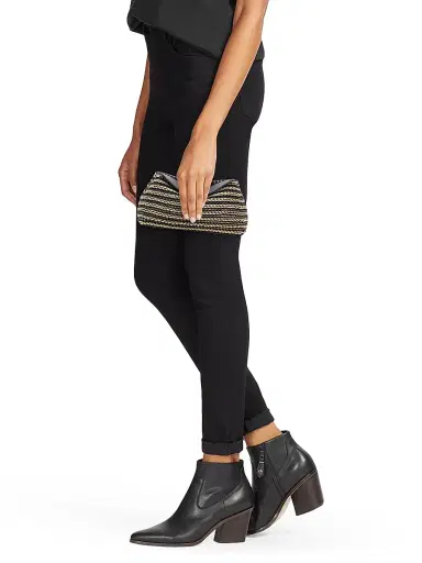 TOTEME Women's Mini T-Lock Woven-Leather Clutch | Thumbnail 2 TOTEME Women's Mini T-Lock Woven-Leather Clutch | Thumbnail 2