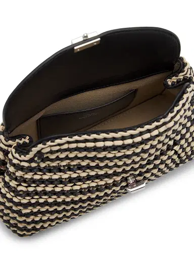 TOTEME Women's Mini T-Lock Woven-Leather Clutch | Thumbnail 4 TOTEME Women's Mini T-Lock Woven-Leather Clutch | Thumbnail 4