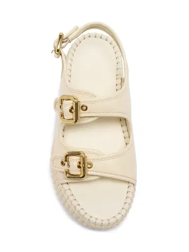Chloé Women's Nama 50MM Suede Flatform Sandals - Eggshell | Thumbnail 4