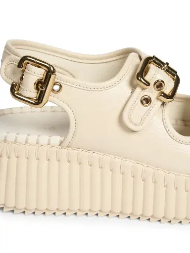 Chloé Women's Nama 50MM Suede Flatform Sandals - Eggshell | Thumbnail 5