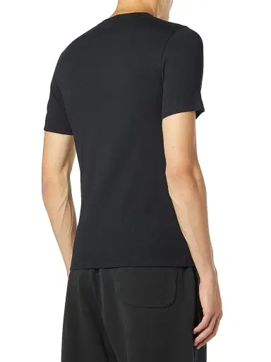 Diesel Men's Logo Ribbed Stretch-Cotton T-Shirt - Black | Thumbnail 3