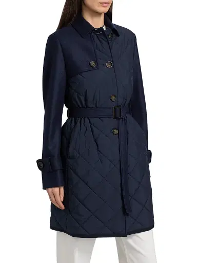 Cinzia Rocca Women's Quilted Belted Trench Coat | Thumbnail 4 Cinzia Rocca Women's Quilted Belted Trench Coat | Thumbnail 4