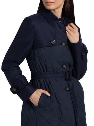 Cinzia Rocca Women's Quilted Belted Trench Coat | Thumbnail 6 Cinzia Rocca Women's Quilted Belted Trench Coat | Thumbnail 6