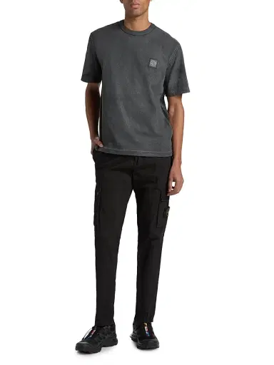 Stone Island Men's Cotton Crewneck T-Shirt - Black | Thumbnail 2