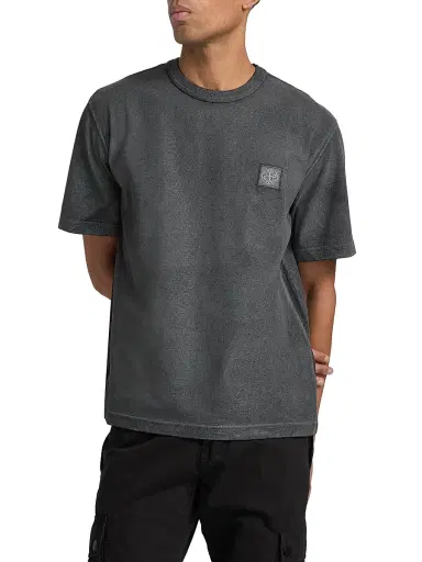 Stone Island Men's Cotton Crewneck T-Shirt - Black | Thumbnail 3