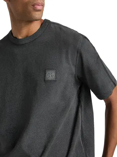 Stone Island Men's Cotton Crewneck T-Shirt - Black | Thumbnail 6