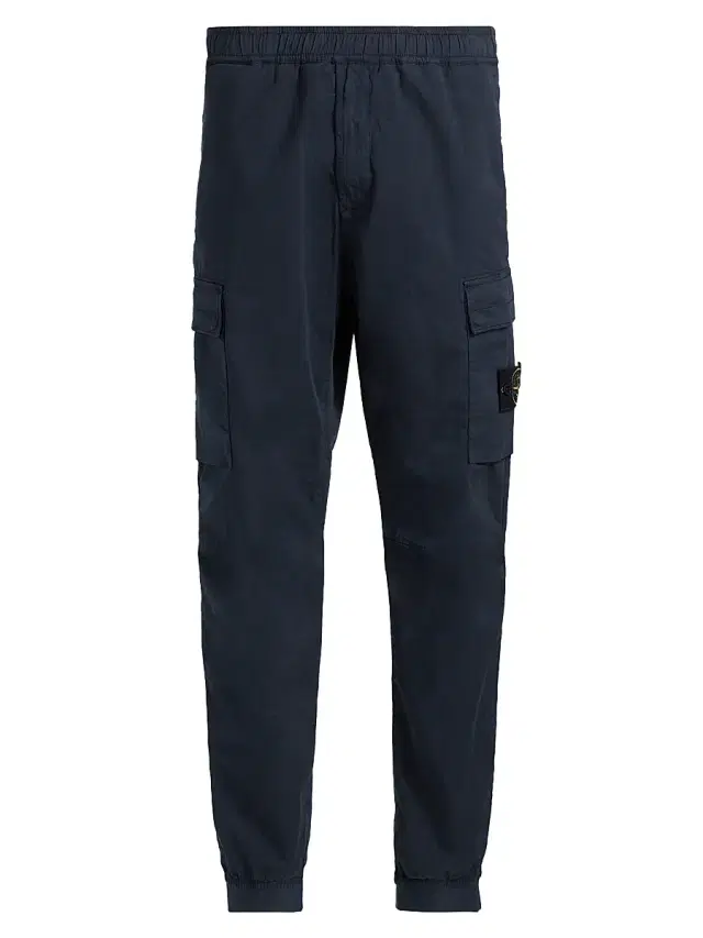 Men's Stretch Cotton Cargo Pants - Navy Blue