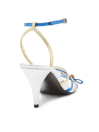 Versace Women's 80MM Leather Sandals - Silver Palladium - Size 6.5 | Thumbnail 3