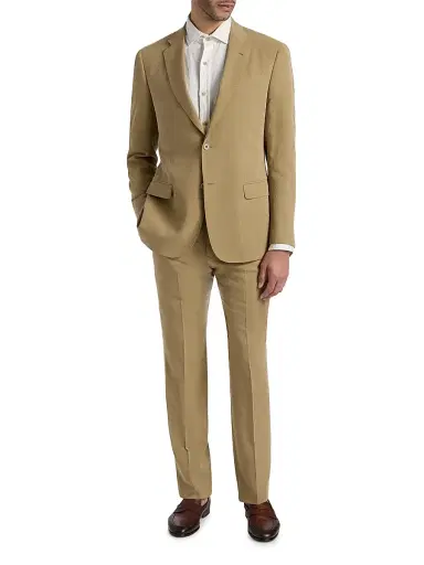 Emporio Armani Men's Slim-Straight Trousers - Tan - Size 42 | Thumbnail 2
