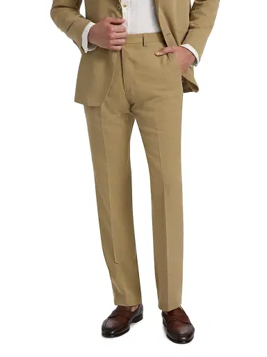 Emporio Armani Men's Slim-Straight Trousers - Tan - Size 42 | Thumbnail 3