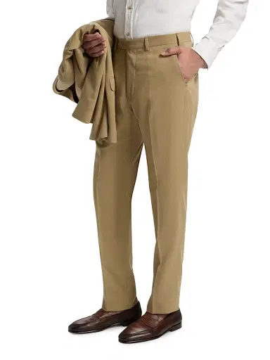 Emporio Armani Men's Slim-Straight Trousers - Tan - Size 42 | Thumbnail 4