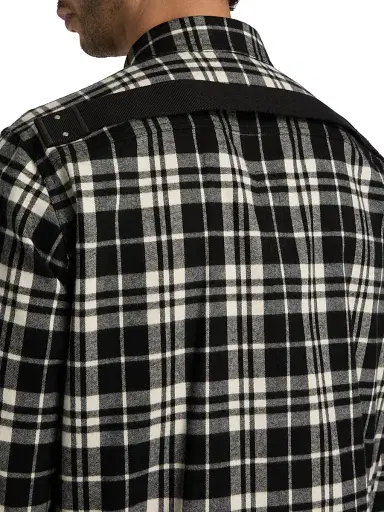 Rick Owens Men's Plaid Cotton Overshirt - Black Plaid - Size 36 | Thumbnail 6 Rick Owens Men's Plaid Cotton Overshirt - Black Plaid - Size 36 | Thumbnail 6