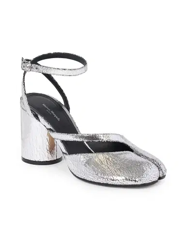 Maison Margiela Women's Tabi 80MM Metallic Leather Pumps | Thumbnail 2