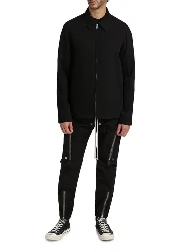 Rick Owens Men's Brad Wool Point Collar Jacket | Thumbnail 2 Rick Owens Men's Brad Wool Point Collar Jacket | Thumbnail 2