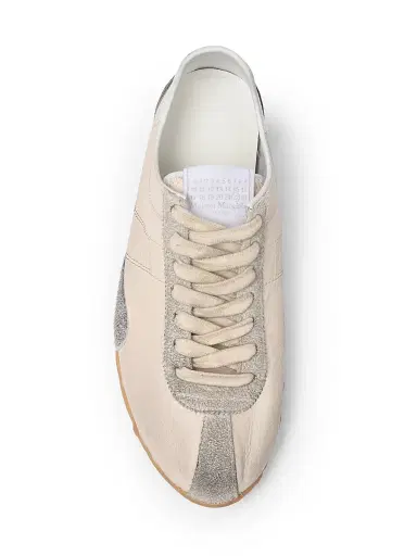Maison Margiela Women's Sprinters Low-Top Leather Sneakers - Cream White Grey - Size 11 | Thumbnail 4