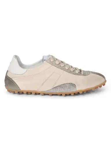 Maison Margiela Women's Sprinters Low-Top Leather Sneakers - Cream White Grey - Size 11 | Thumbnail 1
