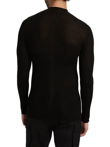 Rick Owens Men's Rib-Knit Wool Sweater - Black - Size XXL | Thumbnail 5 Rick Owens Men's Rib-Knit Wool Sweater - Black - Size XXL | Thumbnail 5