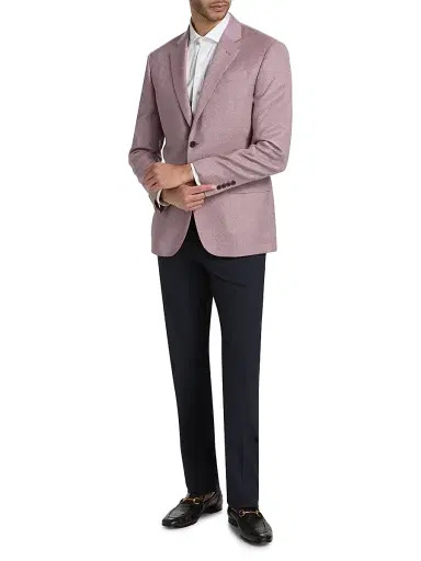 Emporio Armani Men's Micro Dot Jacket - Mauve | Thumbnail 2 Emporio Armani Men's Micro Dot Jacket - Mauve | Thumbnail 2