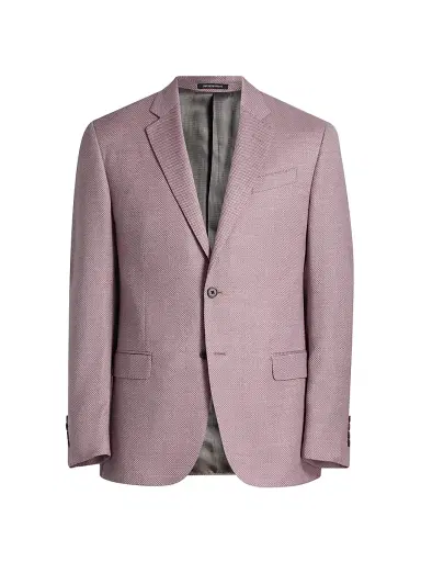 Emporio Armani Men's Micro Dot Jacket - Mauve | Thumbnail 1 Emporio Armani Men's Micro Dot Jacket - Mauve | Thumbnail 1