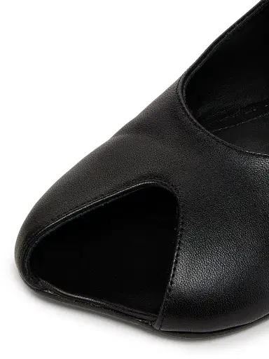 MM6 MAISON MARGIELA Women's Logo Peep-Toe Slingback Ballet Flats | Thumbnail 5 MM6 MAISON MARGIELA Women's Logo Peep-Toe Slingback Ballet Flats | Thumbnail 5