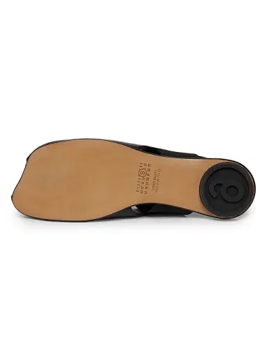 MM6 MAISON MARGIELA Women's Logo Peep-Toe Slingback Ballet Flats | Thumbnail 6 MM6 MAISON MARGIELA Women's Logo Peep-Toe Slingback Ballet Flats | Thumbnail 6