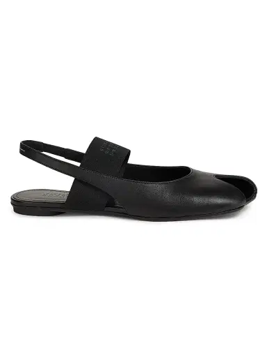 MM6 MAISON MARGIELA Women's Logo Peep-Toe Slingback Ballet Flats | Thumbnail 1 MM6 MAISON MARGIELA Women's Logo Peep-Toe Slingback Ballet Flats | Thumbnail 1