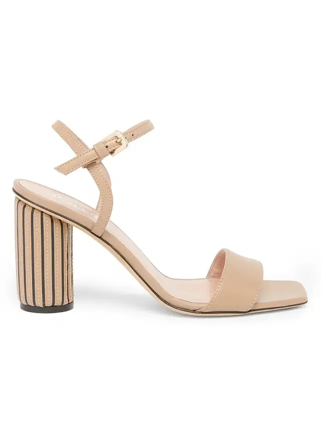 Pollini Women's Sunset 85MM Leather Sandals - Sand Black