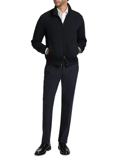 Emporio Armani Men's Textured Jersey Track Jacket | Thumbnail 2 Emporio Armani Men's Textured Jersey Track Jacket | Thumbnail 2