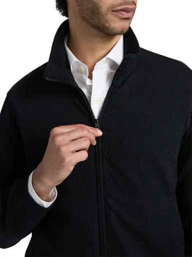 Emporio Armani Men's Textured Jersey Track Jacket | Thumbnail 6 Emporio Armani Men's Textured Jersey Track Jacket | Thumbnail 6