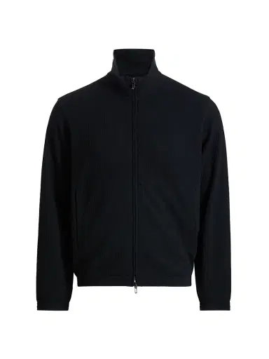 Emporio Armani Men's Textured Jersey Track Jacket | Thumbnail 1 Emporio Armani Men's Textured Jersey Track Jacket | Thumbnail 1
