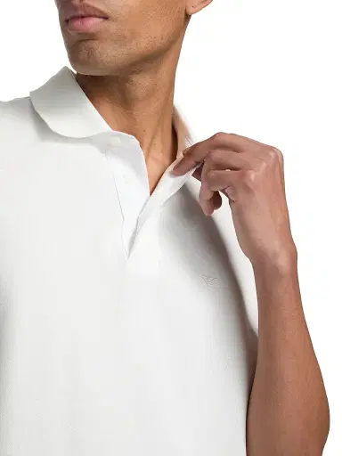 Emporio Armani Men's Cotton Polo Shirt - Off White - Size XL | Thumbnail 6