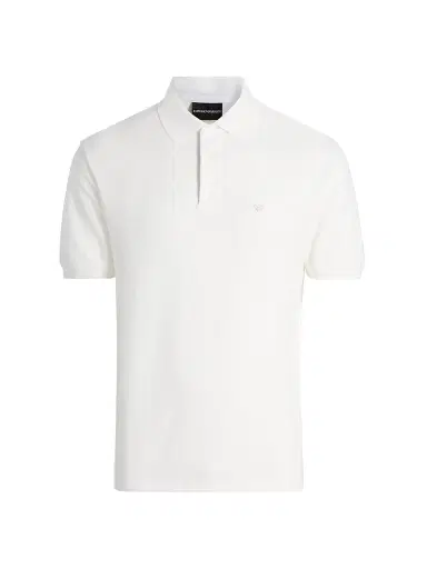 Emporio Armani Men's Cotton Polo Shirt - Off White - Size XL | Thumbnail 1