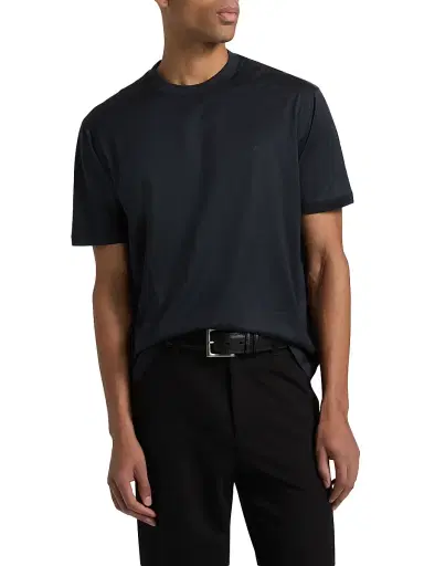 Emporio Armani Men's Eagle Logo Crewneck T-Shirt - Blue Navy - Size Large | Thumbnail 3