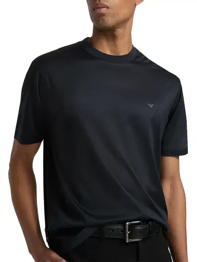 Emporio Armani Men's Eagle Logo Crewneck T-Shirt - Blue Navy - Size Large | Thumbnail 6