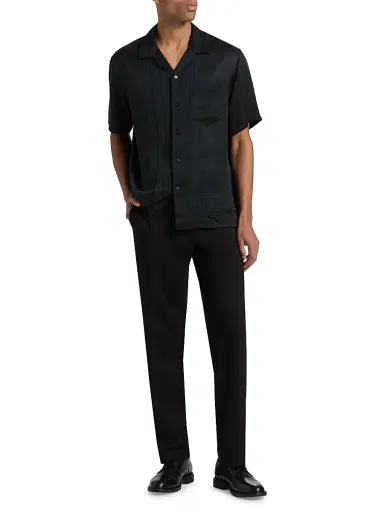 Emporio Armani Men's Paisley Satin Camp Shirt - Fancy Paisley | Thumbnail 2 Emporio Armani Men's Paisley Satin Camp Shirt - Fancy Paisley | Thumbnail 2