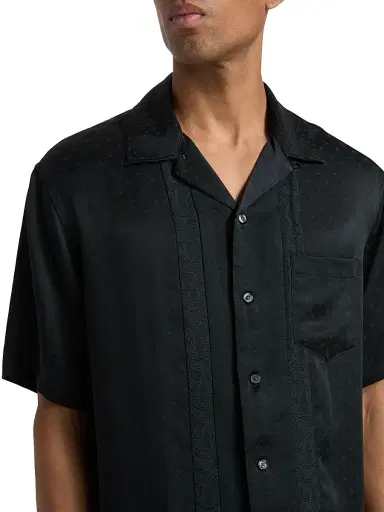 Emporio Armani Men's Paisley Satin Camp Shirt - Fancy Paisley | Thumbnail 6 Emporio Armani Men's Paisley Satin Camp Shirt - Fancy Paisley | Thumbnail 6