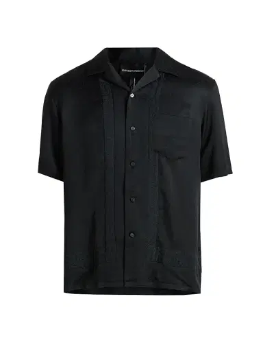 Emporio Armani Men's Paisley Satin Camp Shirt - Fancy Paisley | Thumbnail 1 Emporio Armani Men's Paisley Satin Camp Shirt - Fancy Paisley | Thumbnail 1