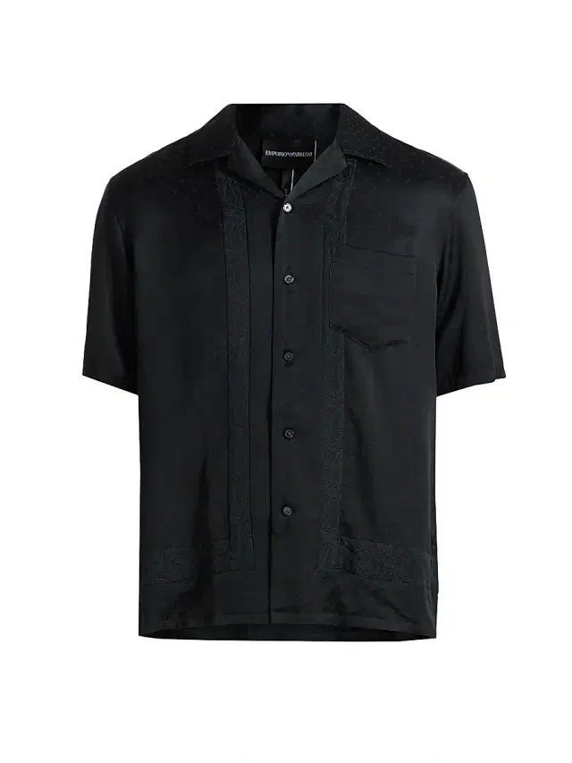 Emporio Armani Men's Paisley Satin Camp Shirt - Fancy Paisley