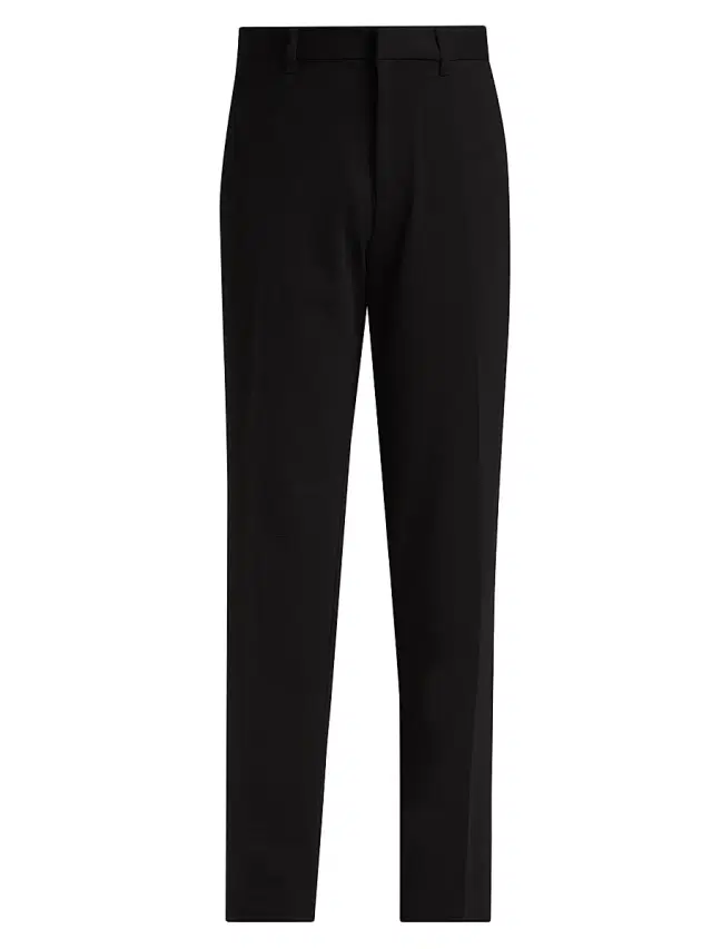 Emporio Armani Men's Horizontal Texture Trousers - Black Beauty