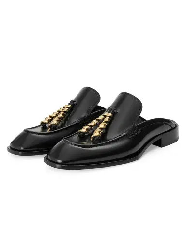 Loewe Women's Edge 20MM Leather Mules - Black - Size 11 | Thumbnail 3