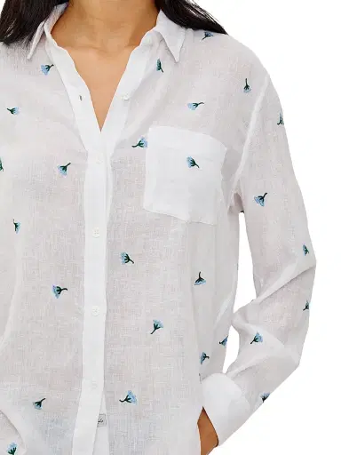 Rails Women's Charli Floral Embroidered Shirt - Bluebell Carnations | Thumbnail 6