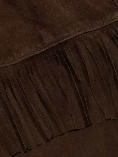 Nili Lotan Women's Foudre Fringe Suede Jacket - Dark Brown | Thumbnail 7